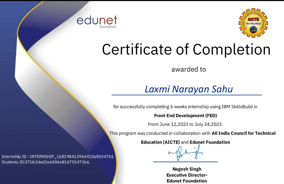 Html&CSS certificate